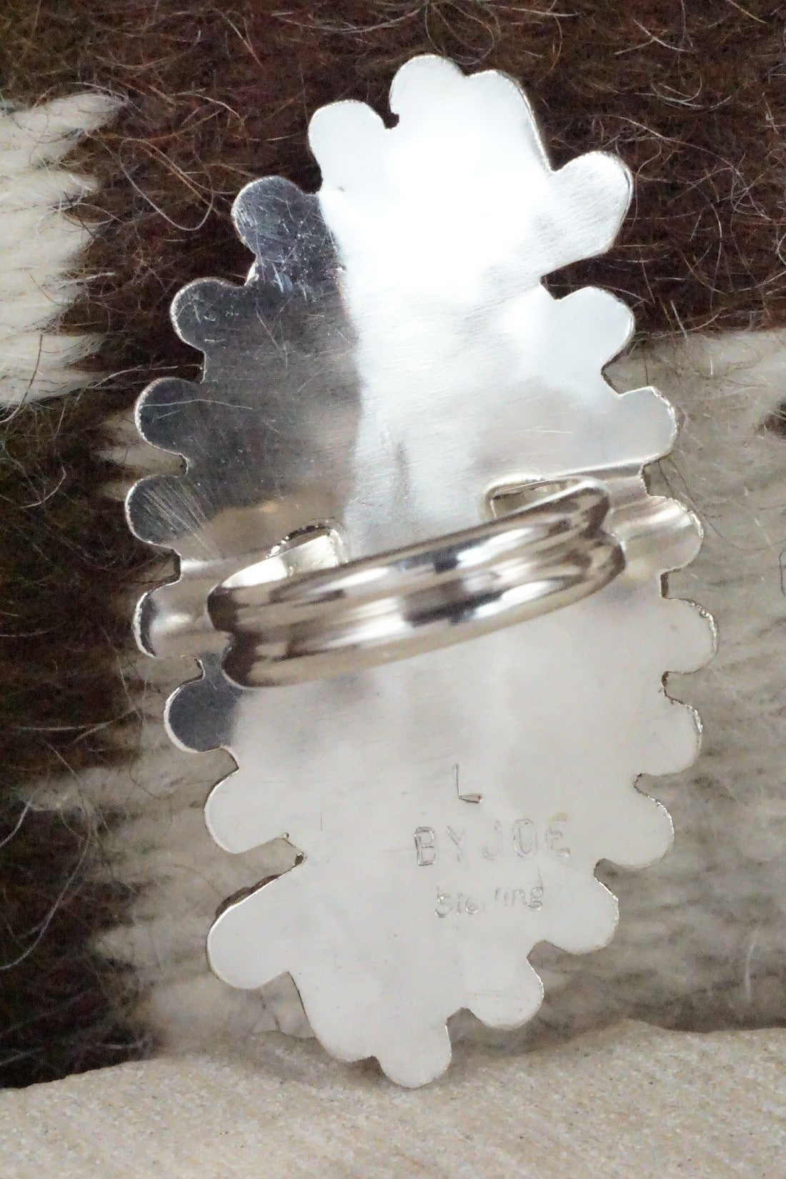Turquoise & Sterling Silver Ring - Lavell Byjoe - Size 7.25