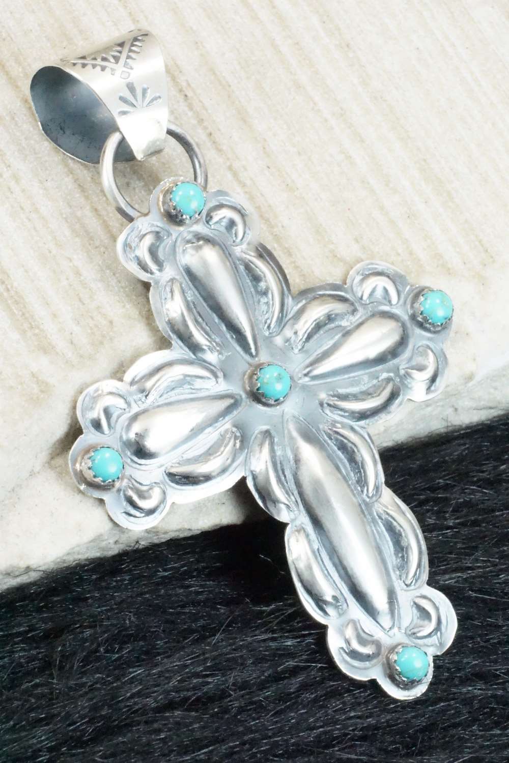 Turquoise & Sterling Silver Pendant - Tim Yazzie