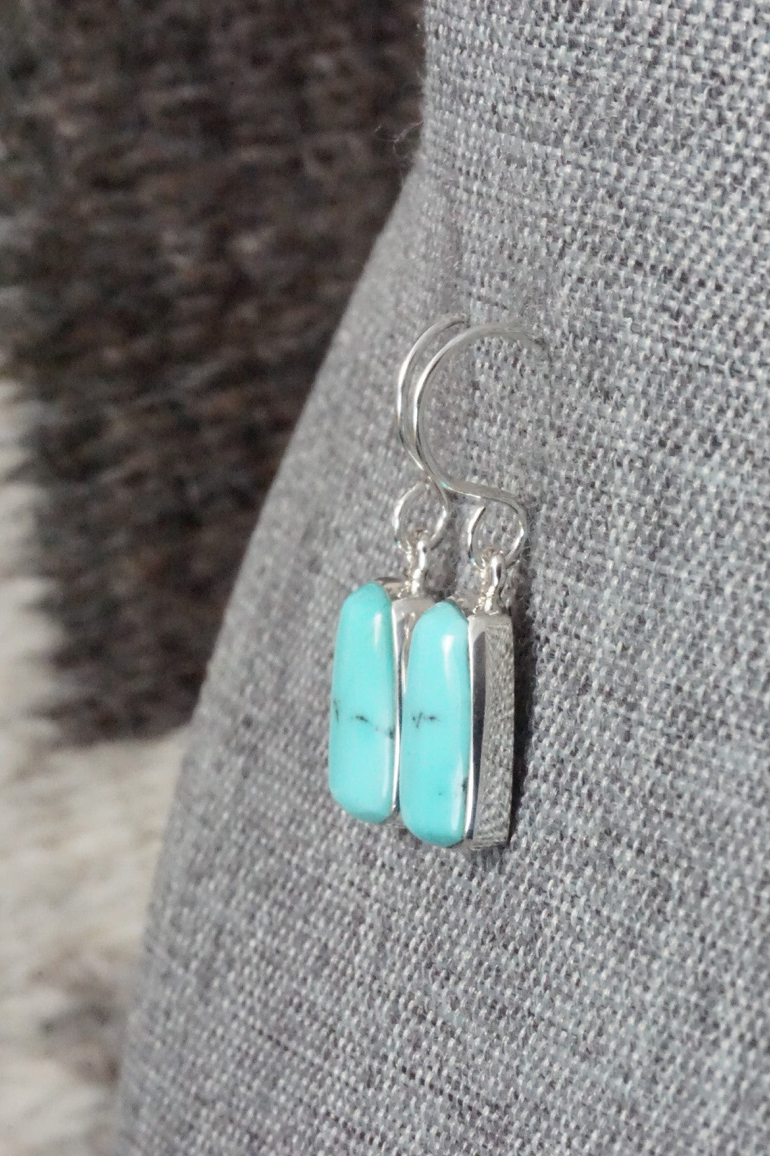 Turquoise & Sterling Silver Earrings - Evelyn Abeita