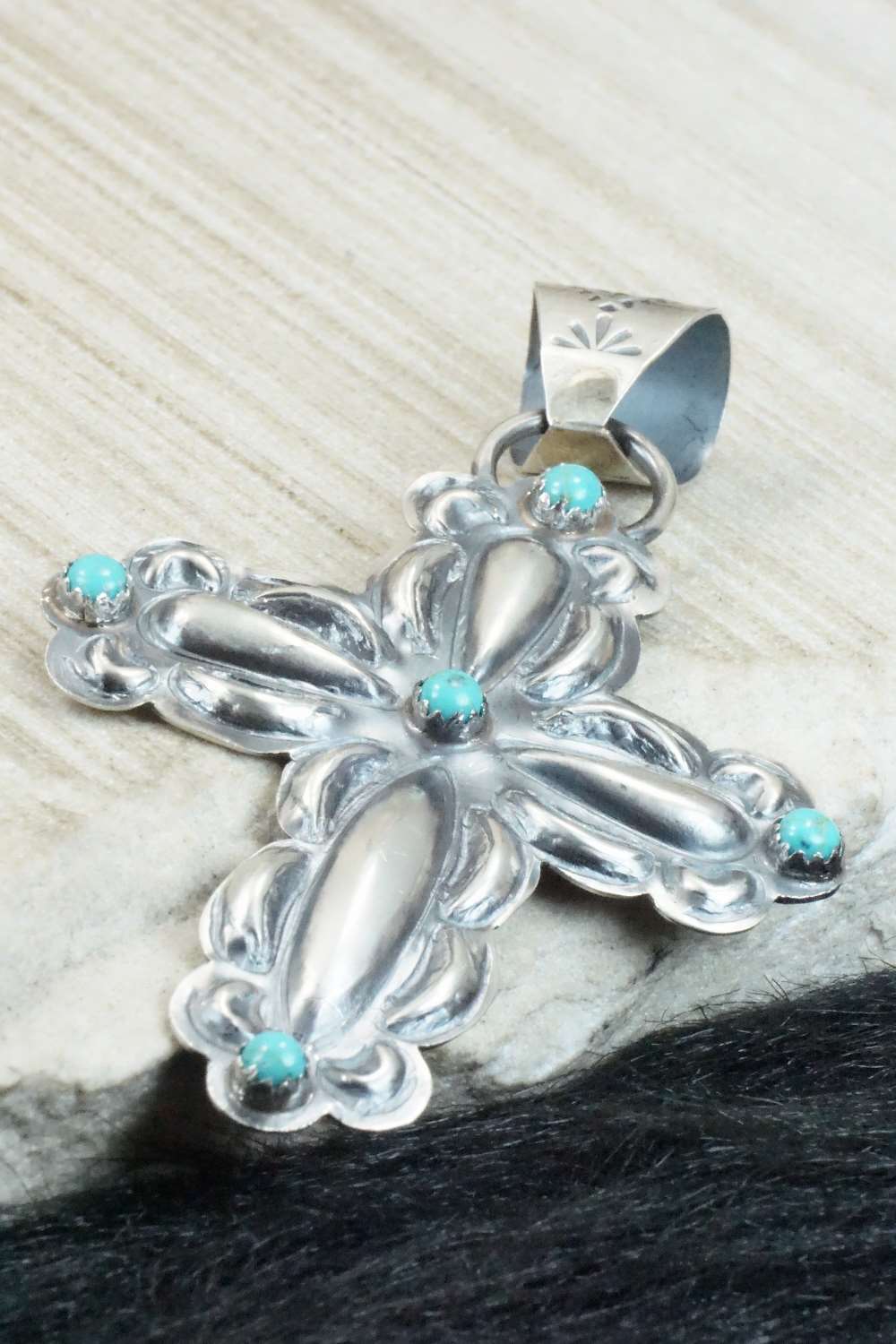 Turquoise & Sterling Silver Pendant - Tim Yazzie