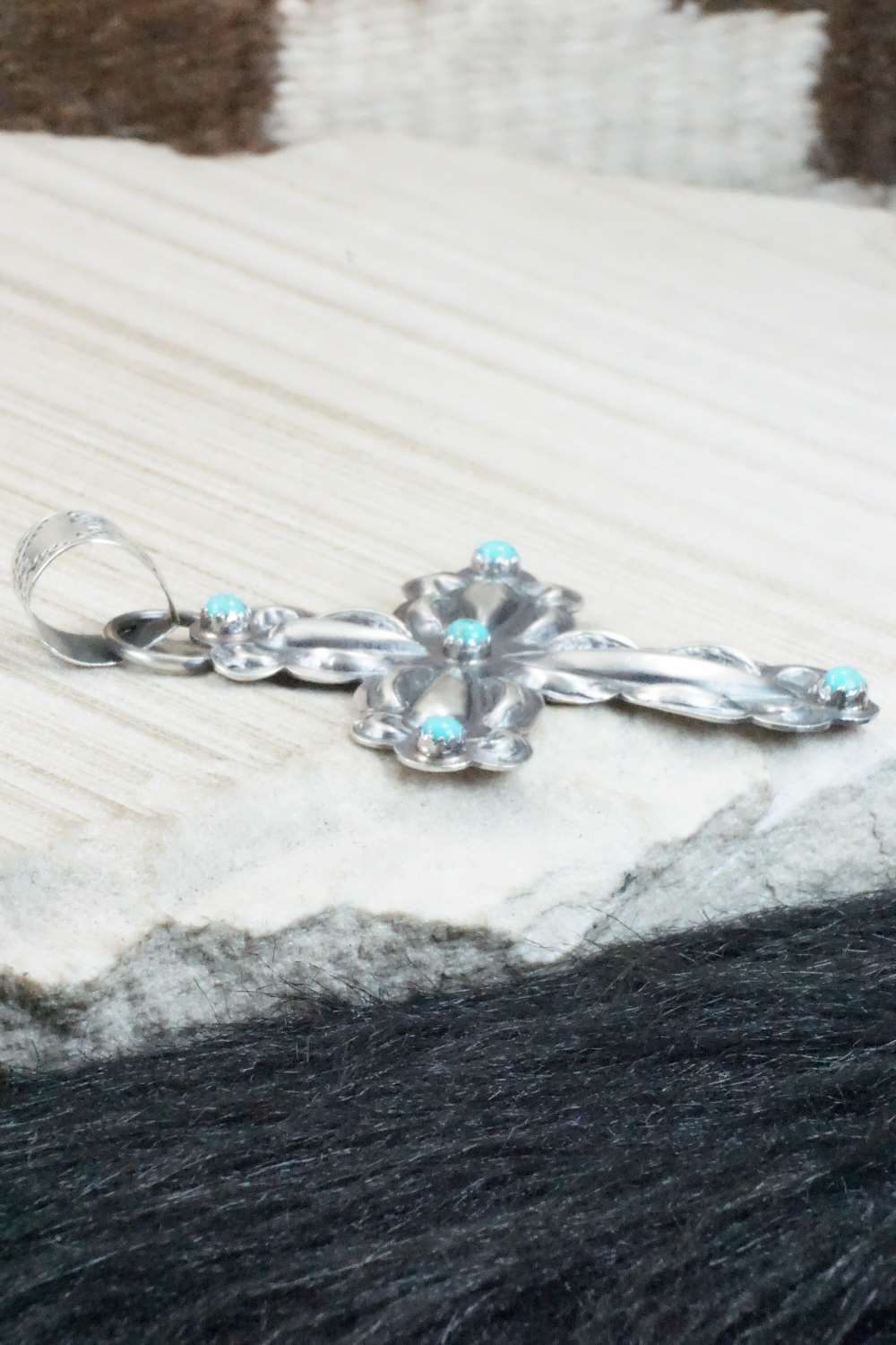 Turquoise & Sterling Silver Pendant - Tim Yazzie