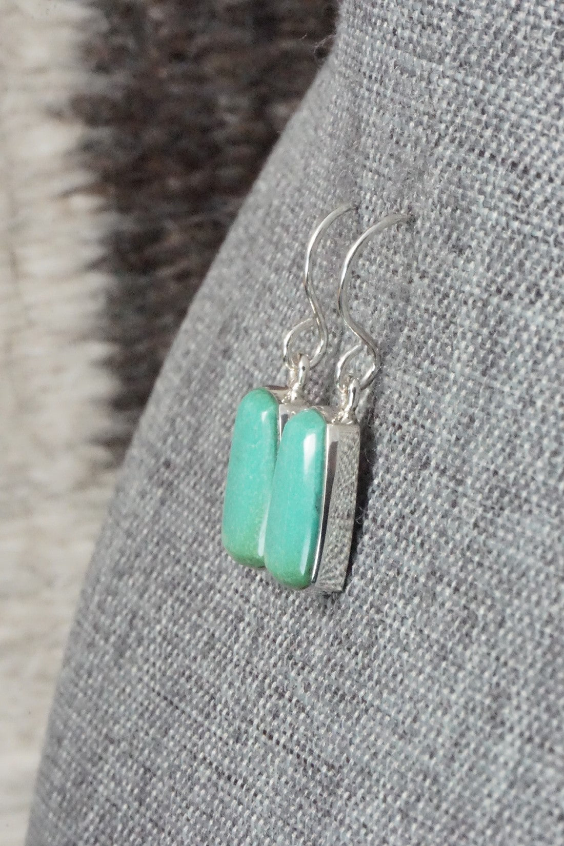 Turquoise & Sterling Silver Earrings - Evelyn Abeita