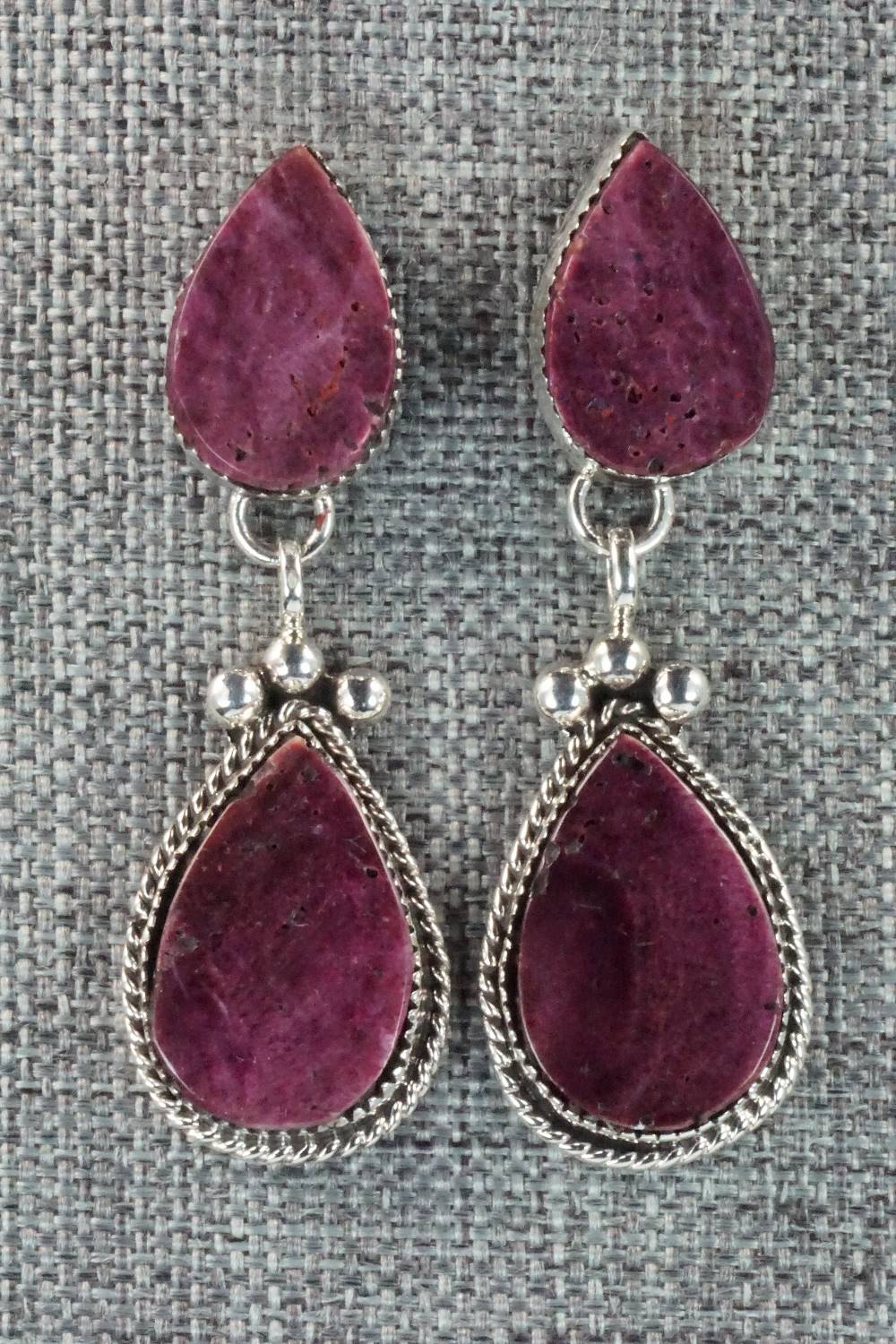 Spiny Oyster & Sterling Silver Earrings - Selina Warner