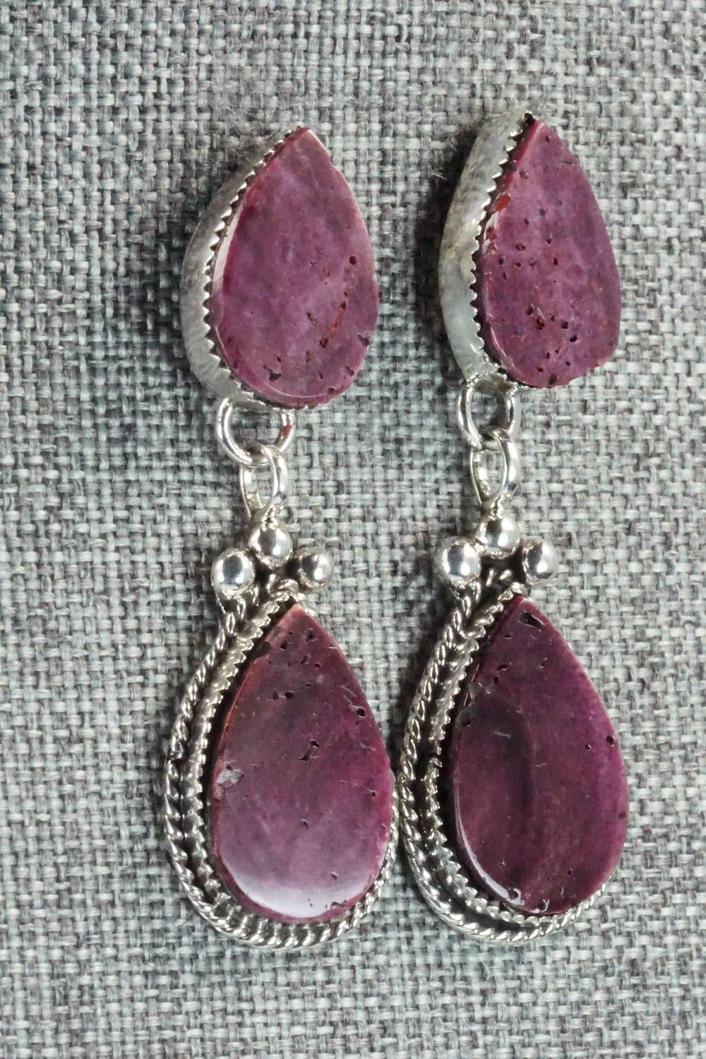 Spiny Oyster & Sterling Silver Earrings - Selina Warner