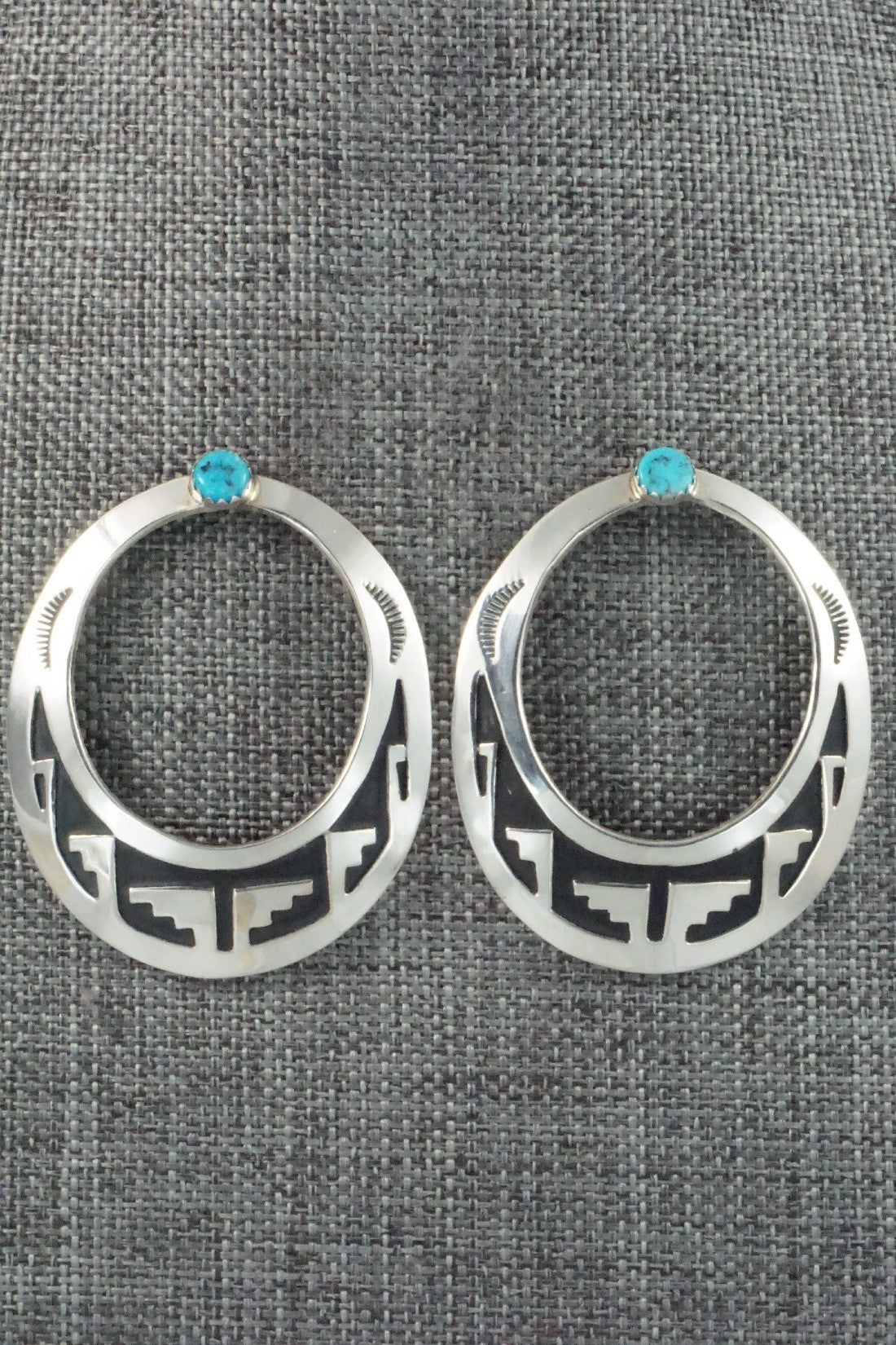 Turquoise and Sterling Silver Earrings - Rosita Singer