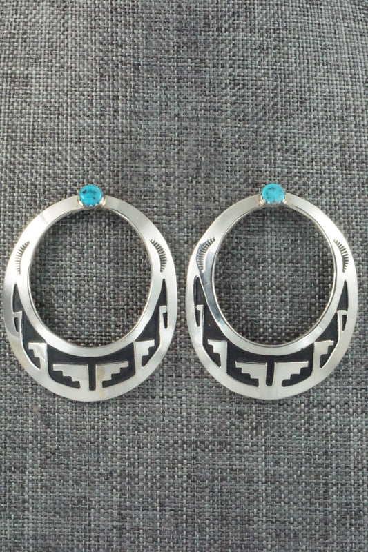 Turquoise and Sterling Silver Earrings - Rosita Singer