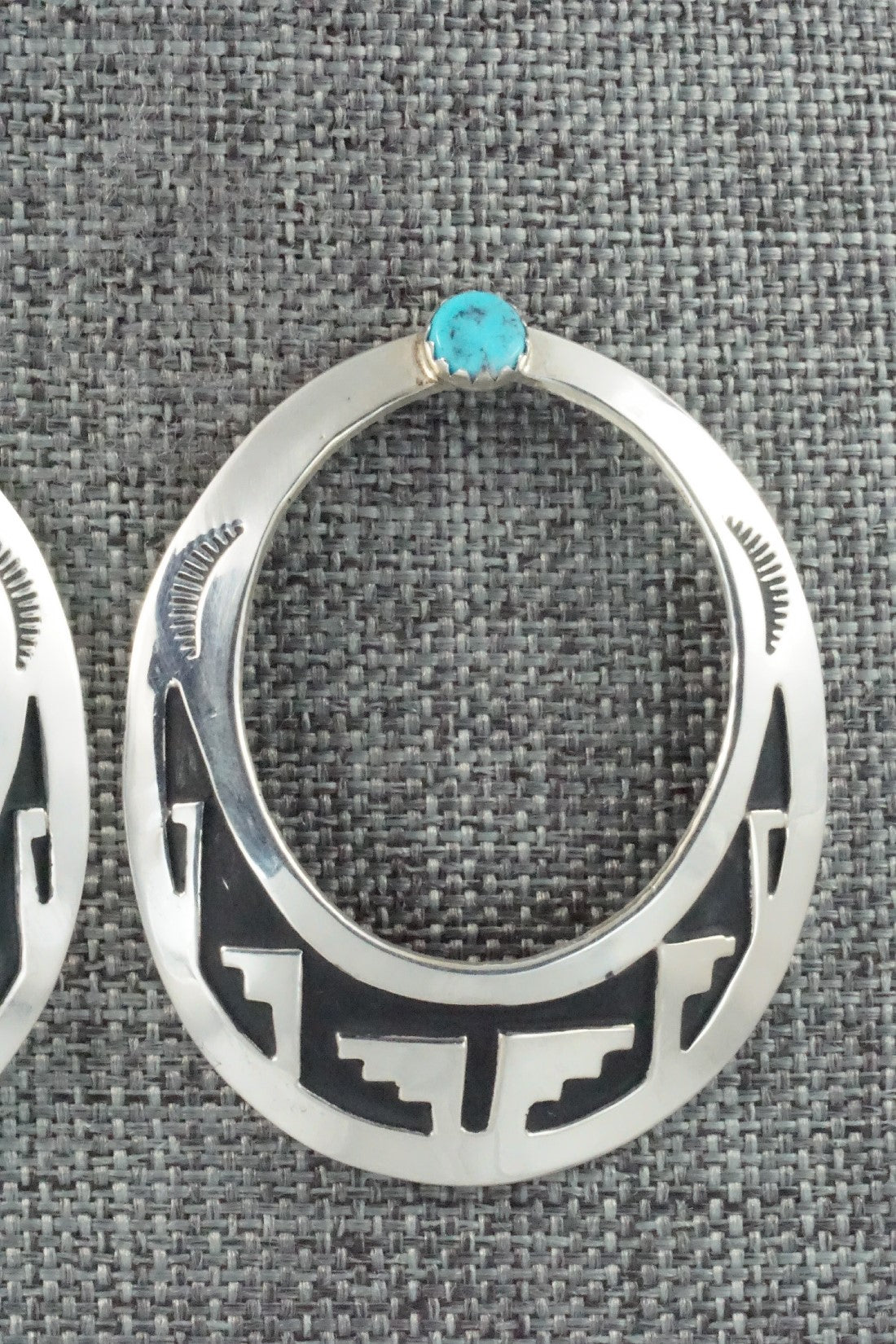 Turquoise and Sterling Silver Earrings - Rosita Singer