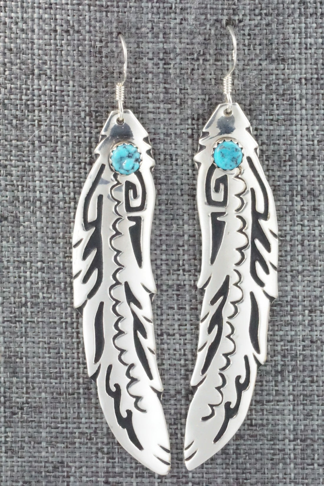 Turquoise and Sterling Silver Earrings - Rosita Singer