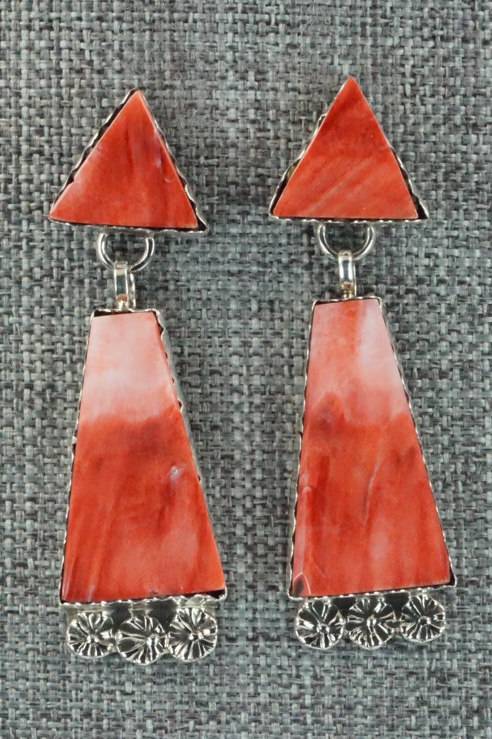 Spiny Oyster & Sterling Silver Earrings - Selina Warner
