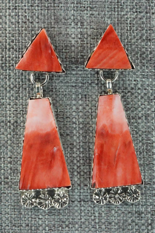 Spiny Oyster & Sterling Silver Earrings - Selina Warner
