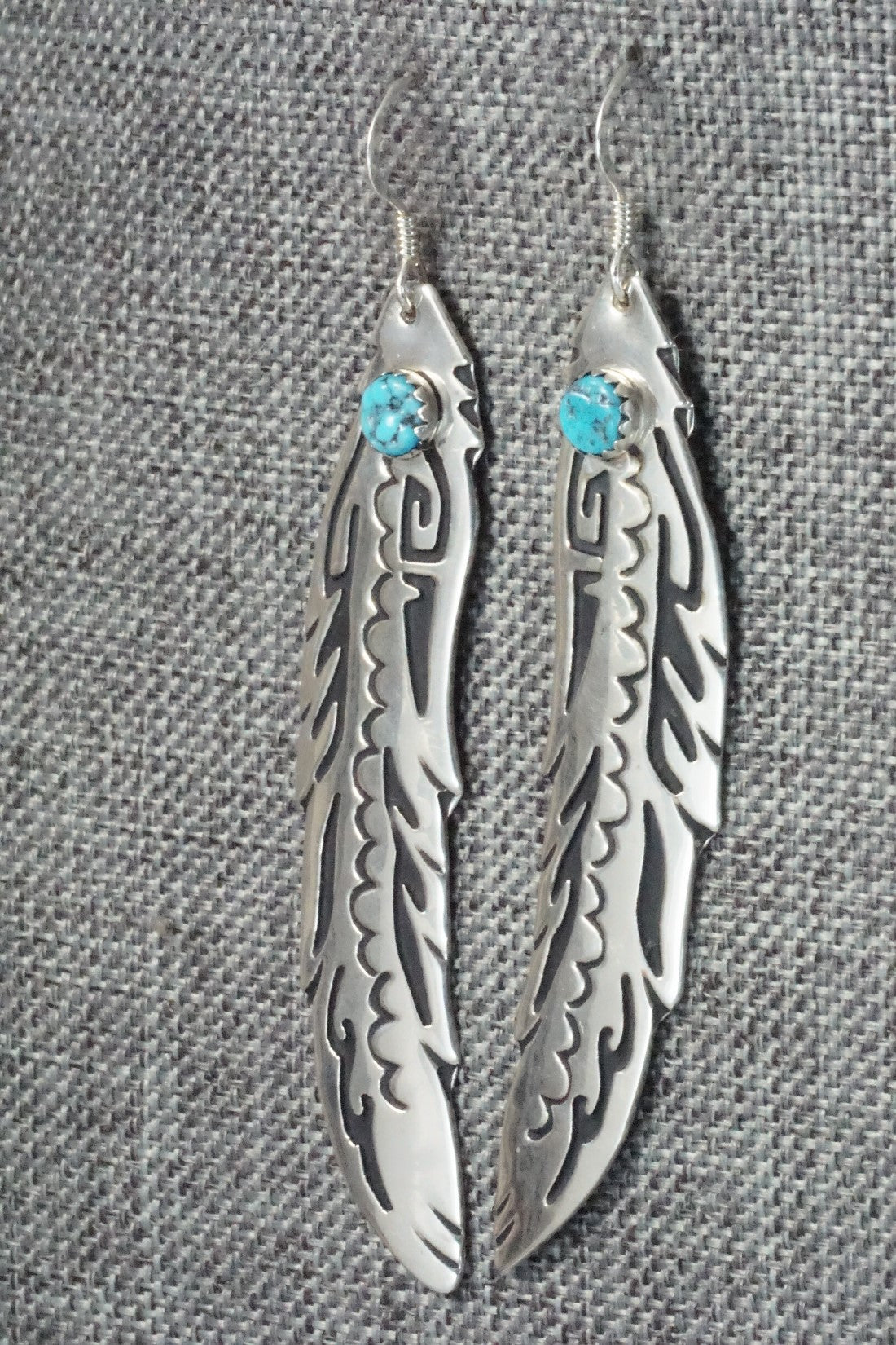 Turquoise and Sterling Silver Earrings - Rosita Singer