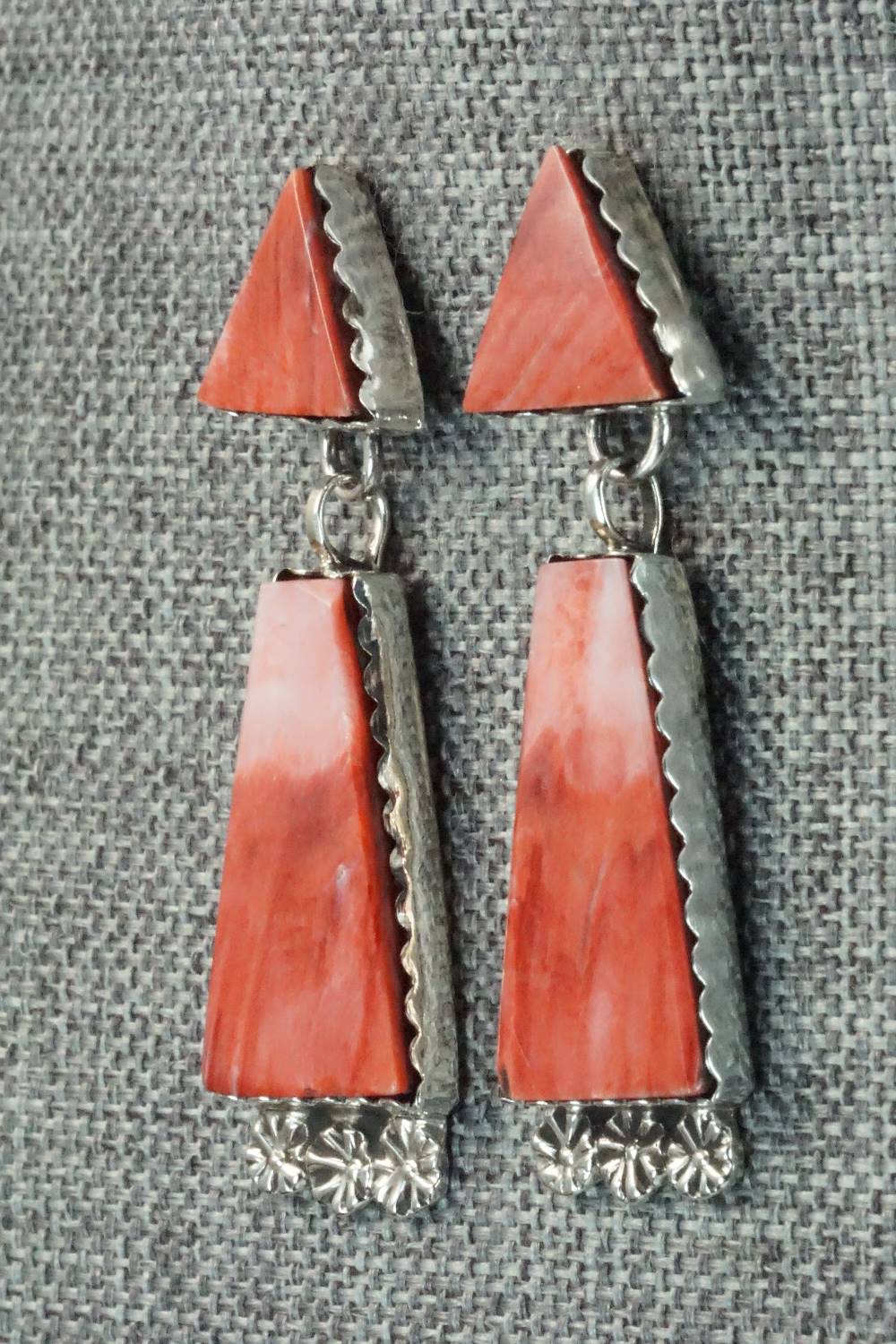 Spiny Oyster & Sterling Silver Earrings - Selina Warner