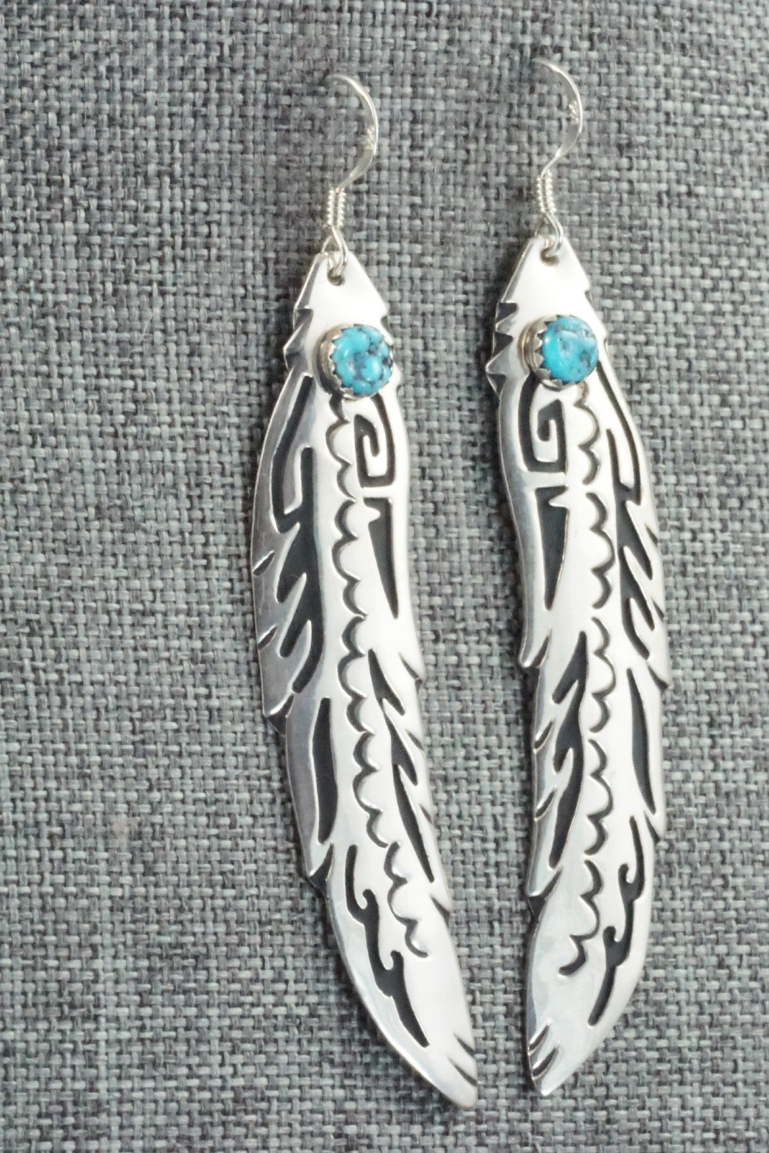 Turquoise and Sterling Silver Earrings - Rosita Singer