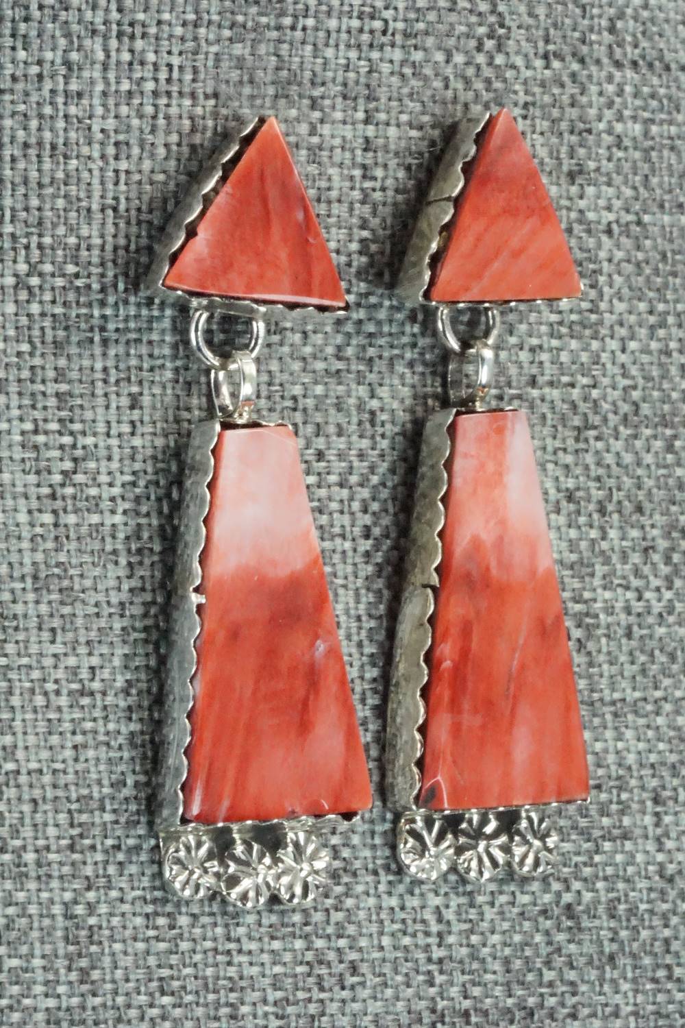 Spiny Oyster & Sterling Silver Earrings - Selina Warner