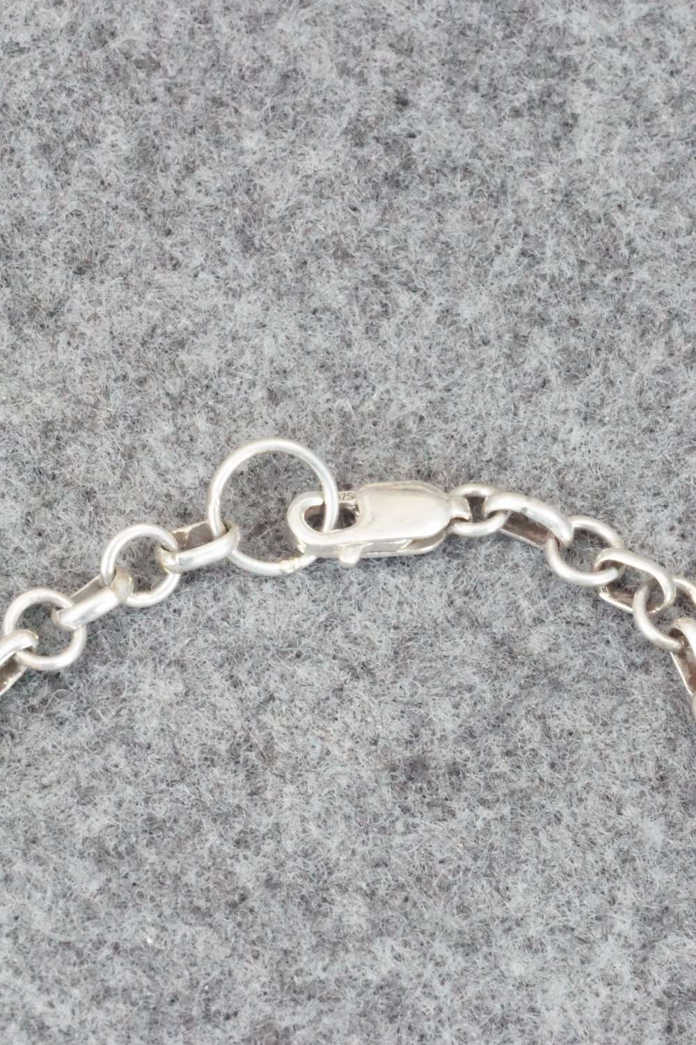 Turquoise & Sterling Silver Link Bracelet - Clarence Booqua