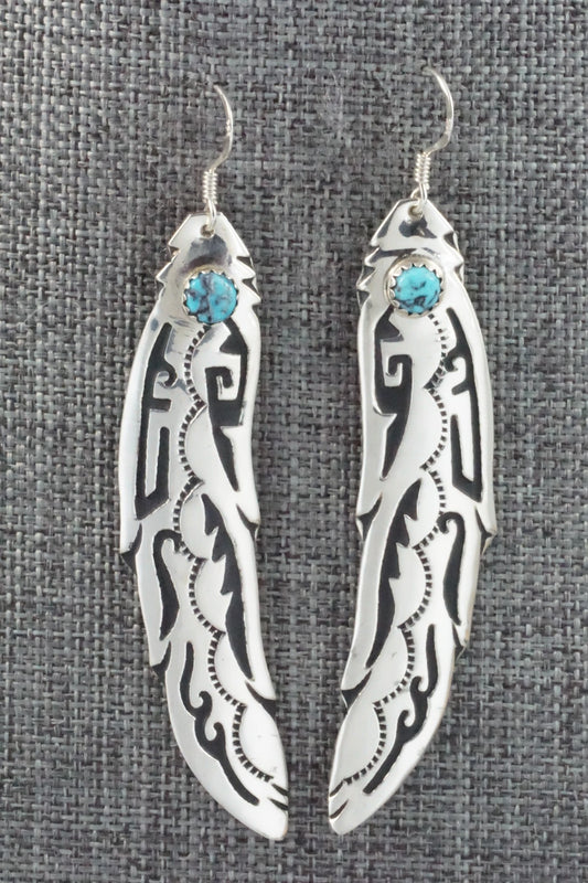 Turquoise and Sterling Silver Earrings - Rosita Singer