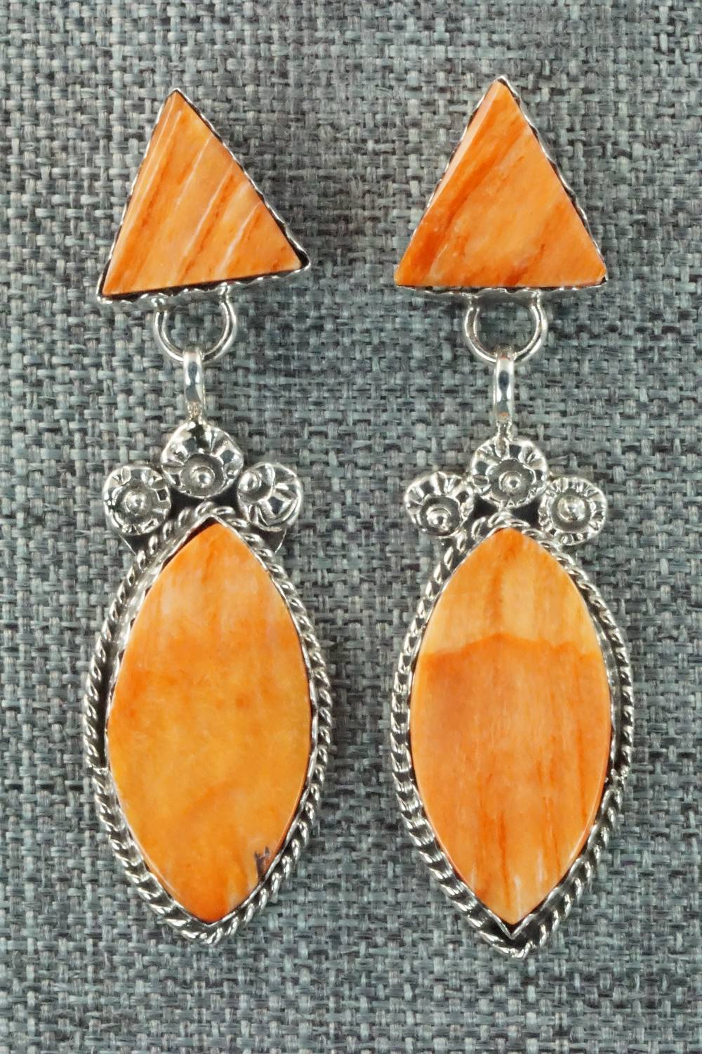 Spiny Oyster & Sterling Silver Earrings - Selina Warner