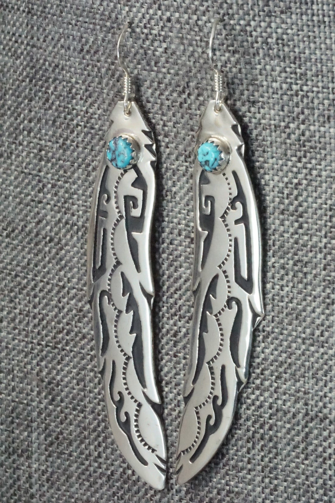 Turquoise and Sterling Silver Earrings - Rosita Singer