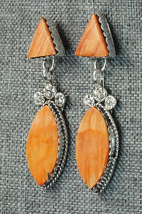 Spiny Oyster & Sterling Silver Earrings - Selina Warner