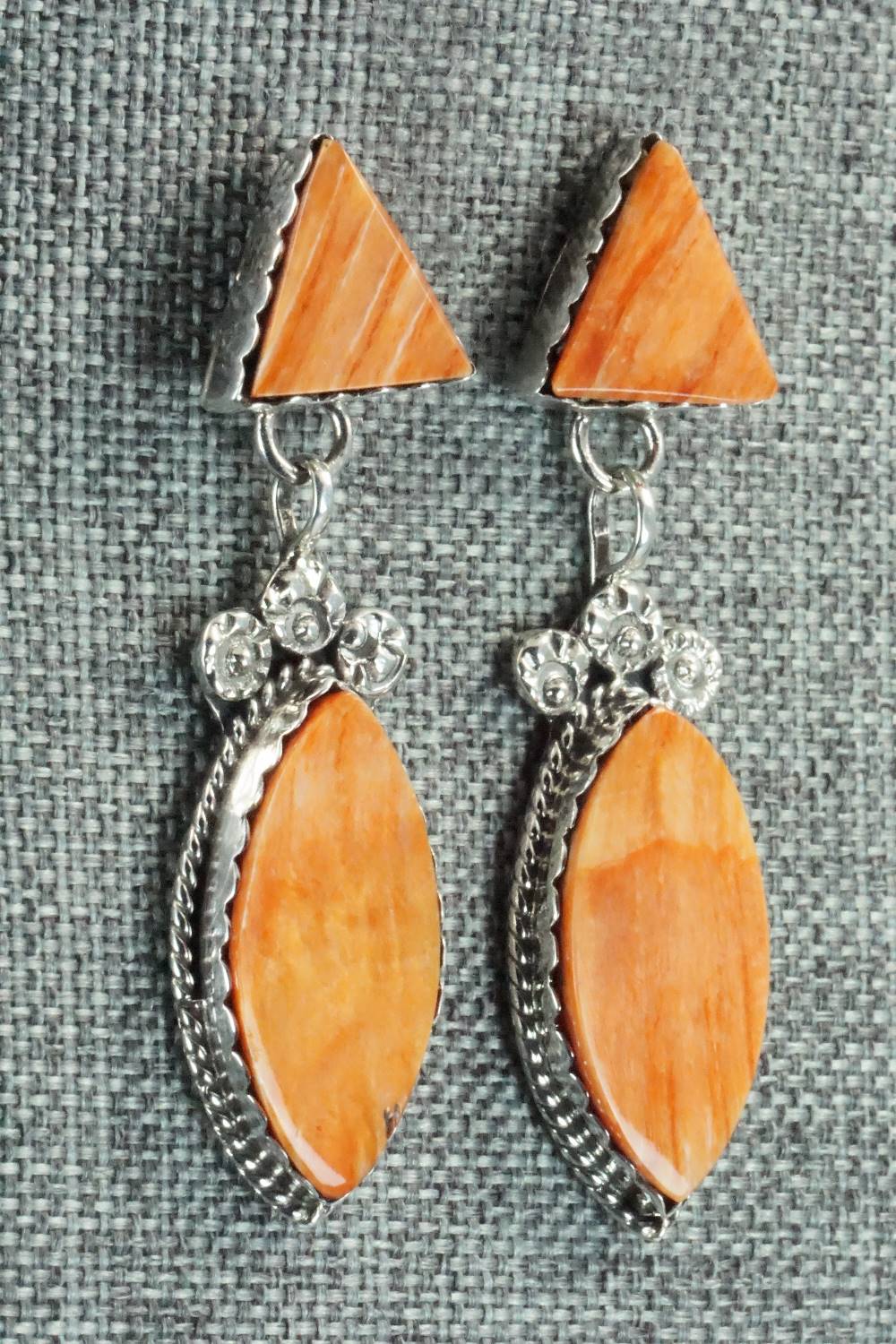 Spiny Oyster & Sterling Silver Earrings - Selina Warner