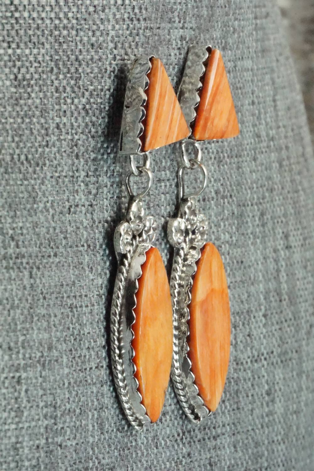 Spiny Oyster & Sterling Silver Earrings - Selina Warner