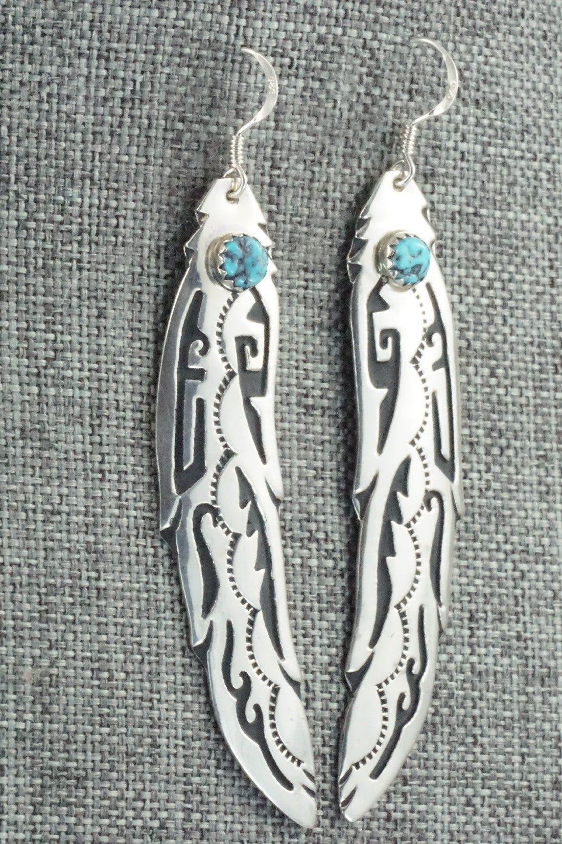 Turquoise and Sterling Silver Earrings - Rosita Singer