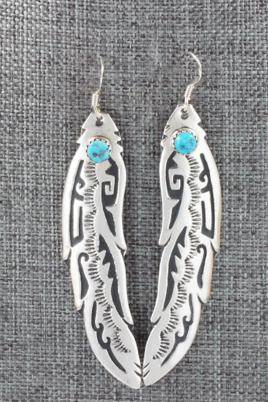 Turquoise and Sterling Silver Earrings - Rosita Singer