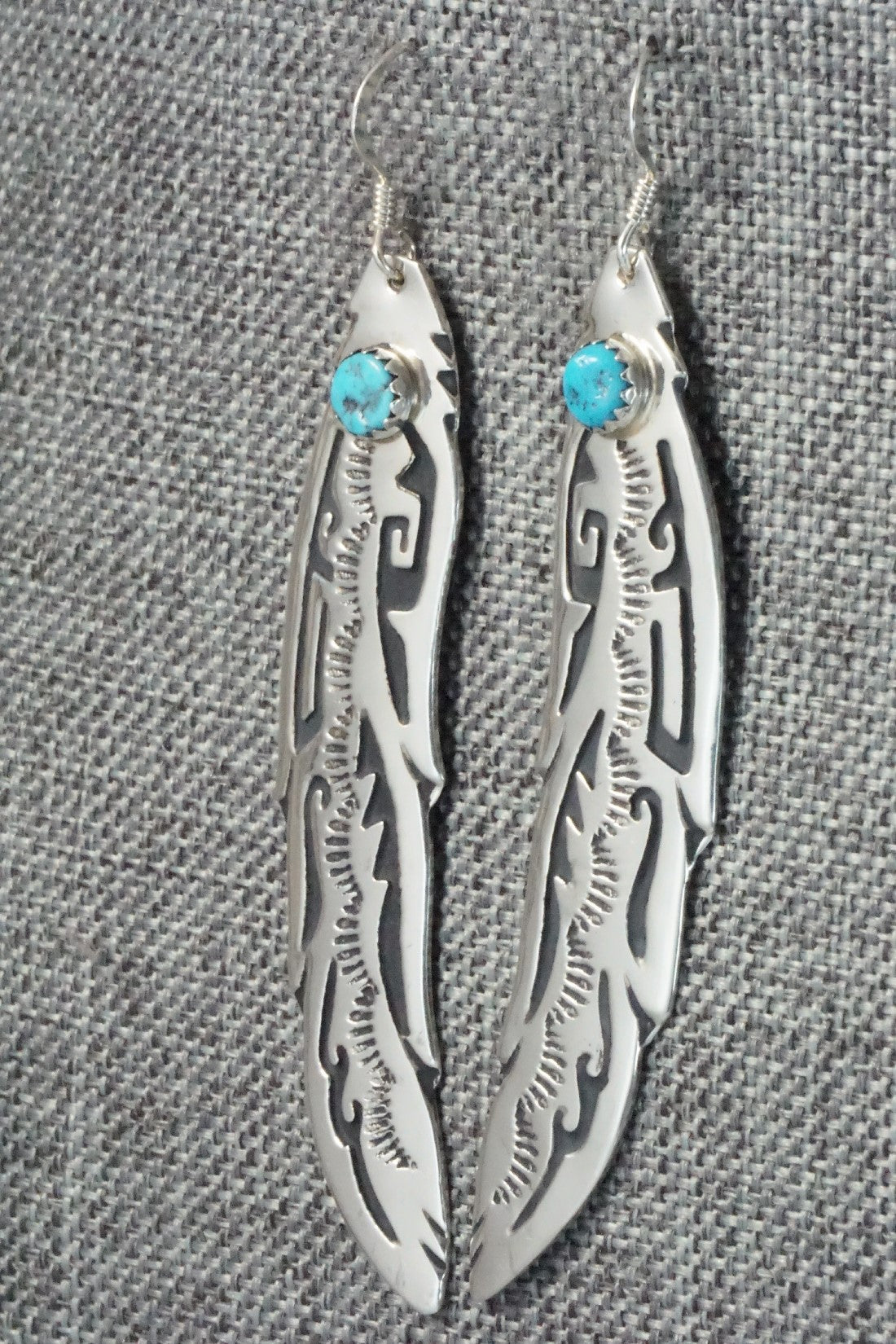 Turquoise and Sterling Silver Earrings - Rosita Singer
