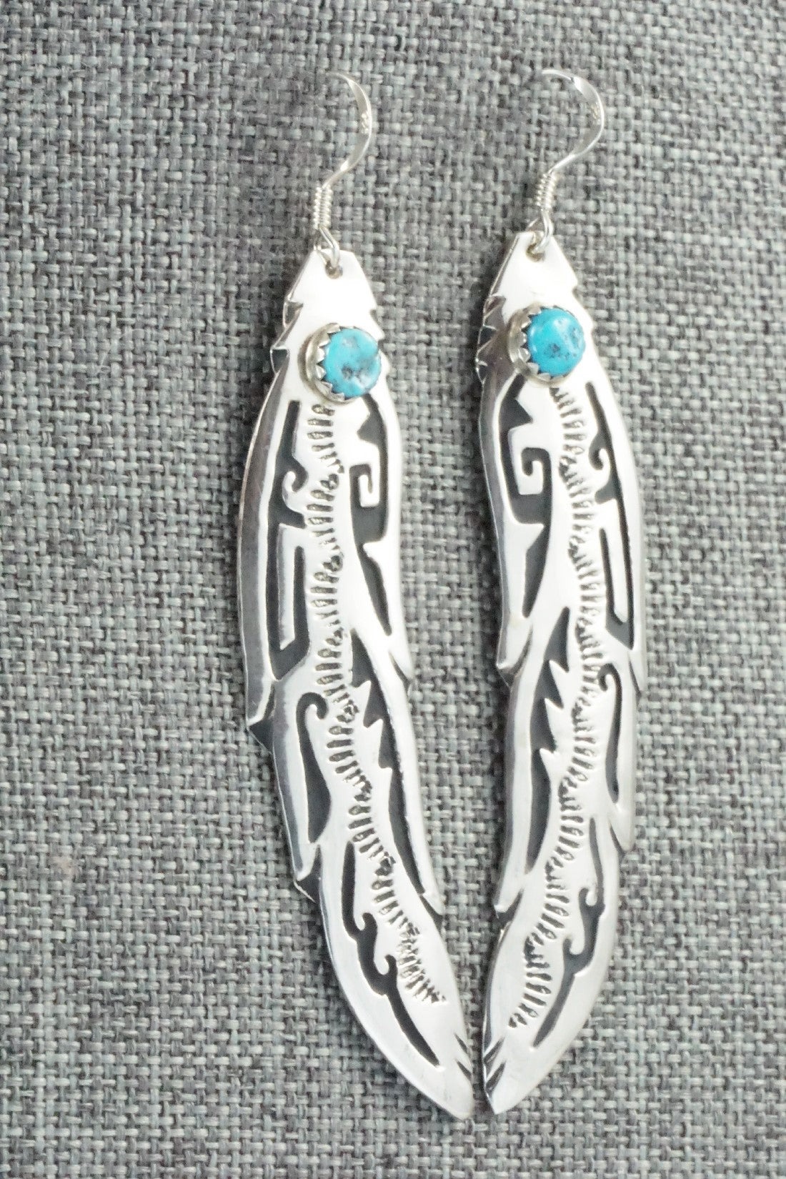 Turquoise and Sterling Silver Earrings - Rosita Singer