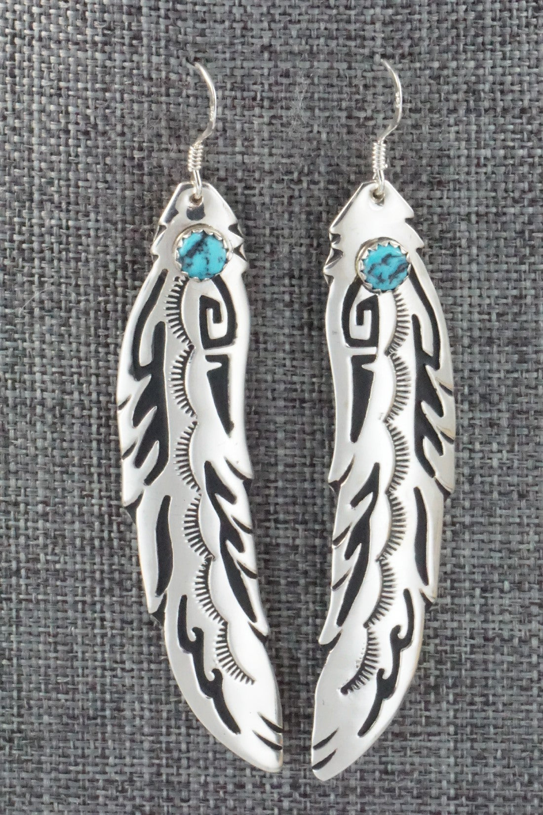 Turquoise and Sterling Silver Earrings - Rosita Singer