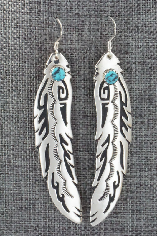 Turquoise and Sterling Silver Earrings - Rosita Singer