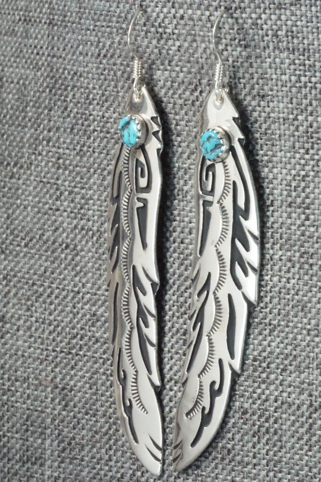 Turquoise and Sterling Silver Earrings - Rosita Singer