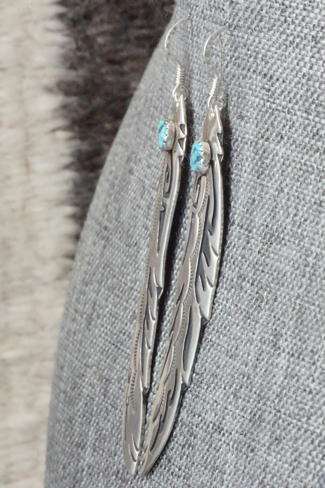 Turquoise and Sterling Silver Earrings - Rosita Singer