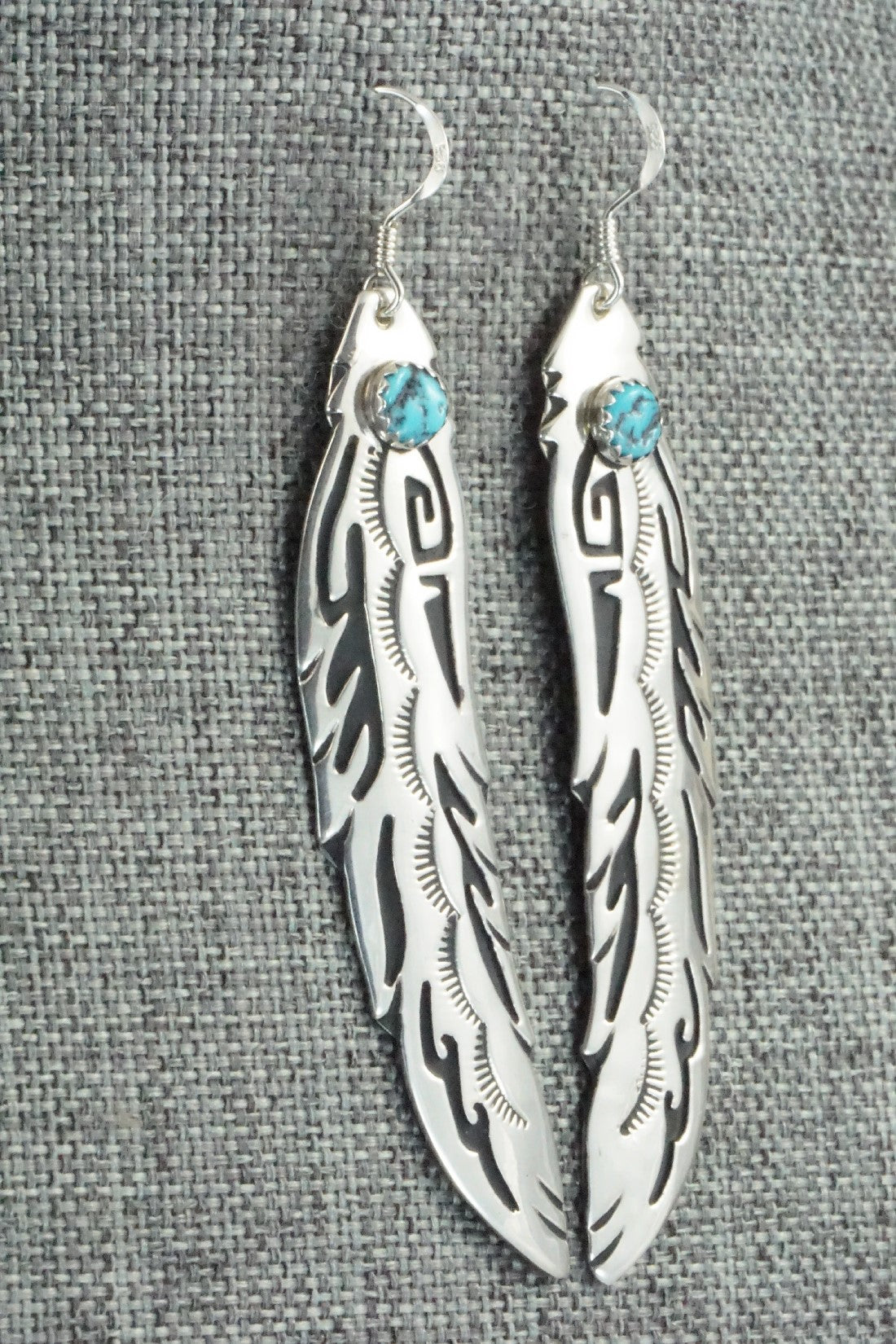 Turquoise and Sterling Silver Earrings - Rosita Singer