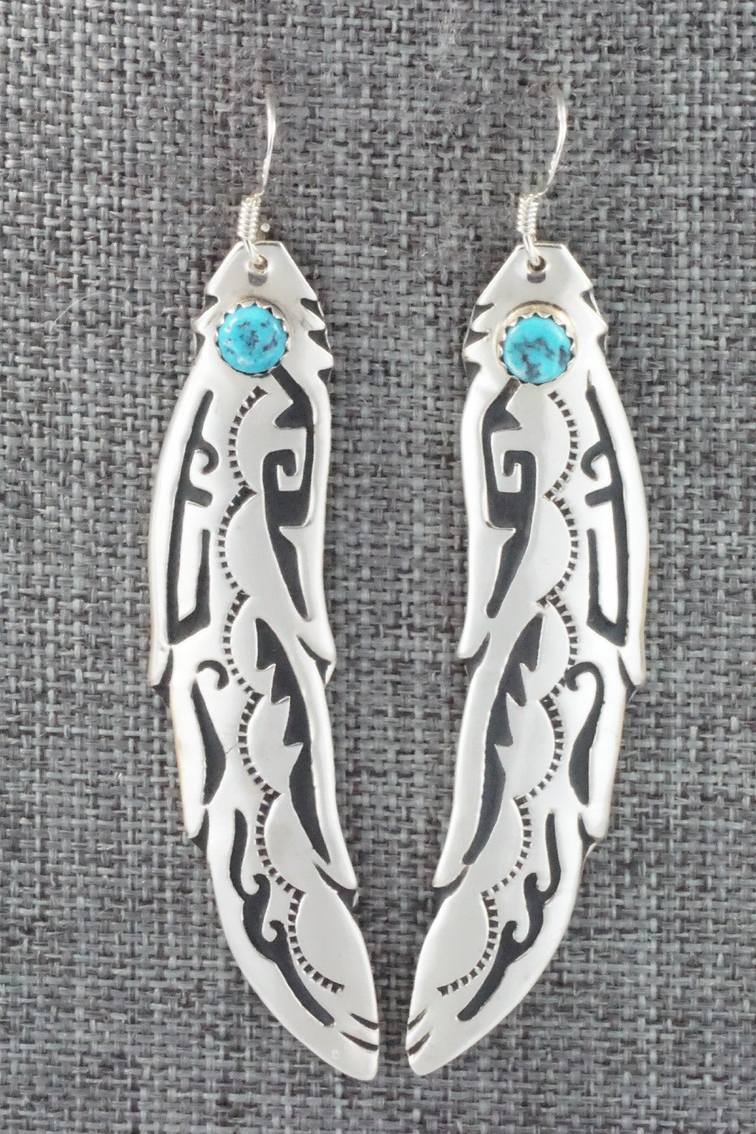 Turquoise and Sterling Silver Earrings - Rosita Singer