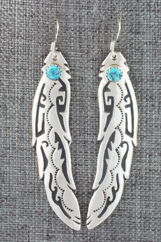 Turquoise and Sterling Silver Earrings - Rosita Singer
