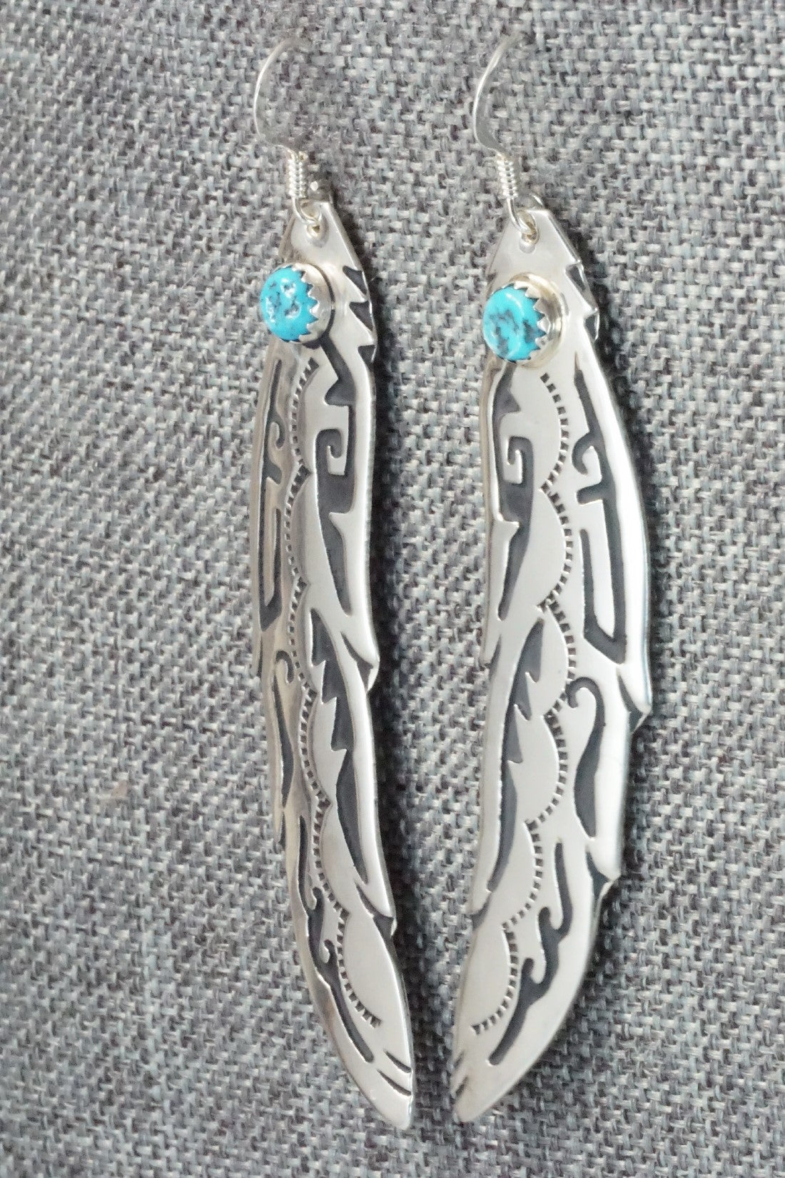 Turquoise and Sterling Silver Earrings - Rosita Singer