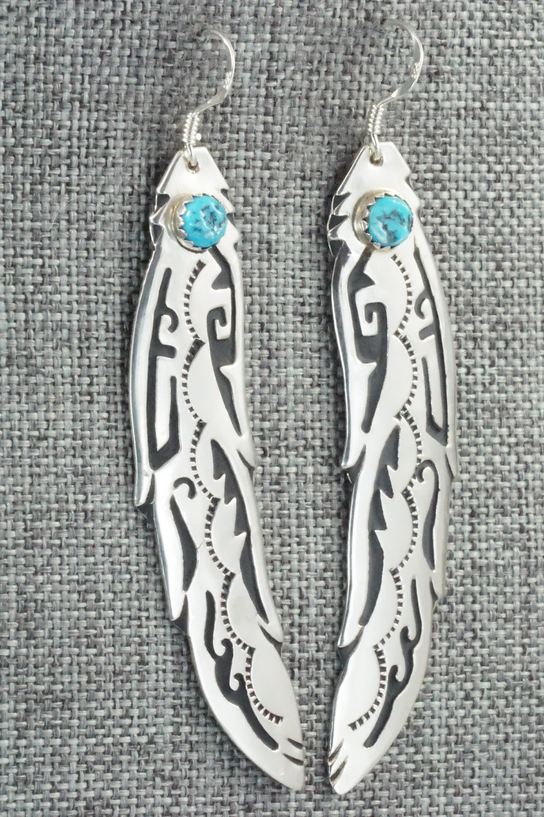 Turquoise and Sterling Silver Earrings - Rosita Singer