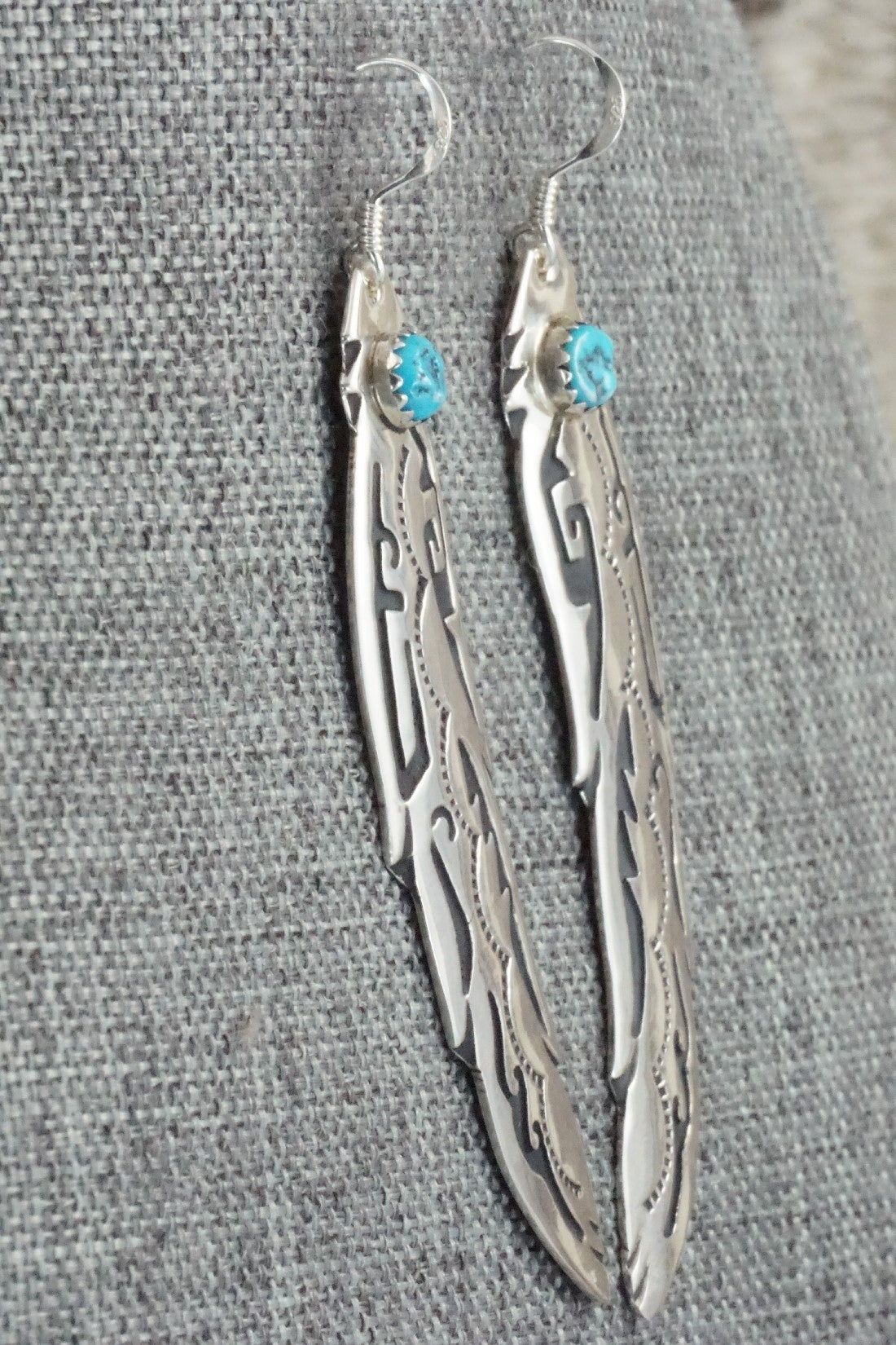 Turquoise and Sterling Silver Earrings - Rosita Singer