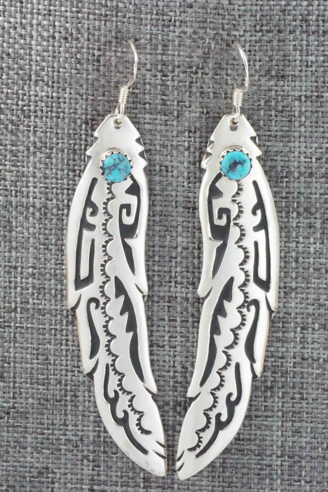 Turquoise and Sterling Silver Earrings - Rosita Singer