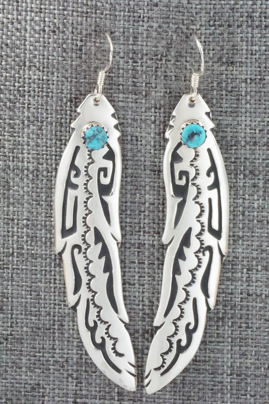 Turquoise and Sterling Silver Earrings - Rosita Singer