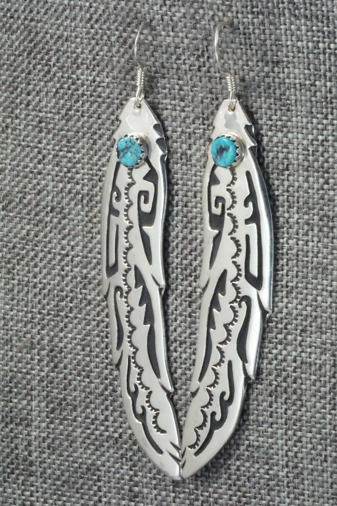Turquoise and Sterling Silver Earrings - Rosita Singer