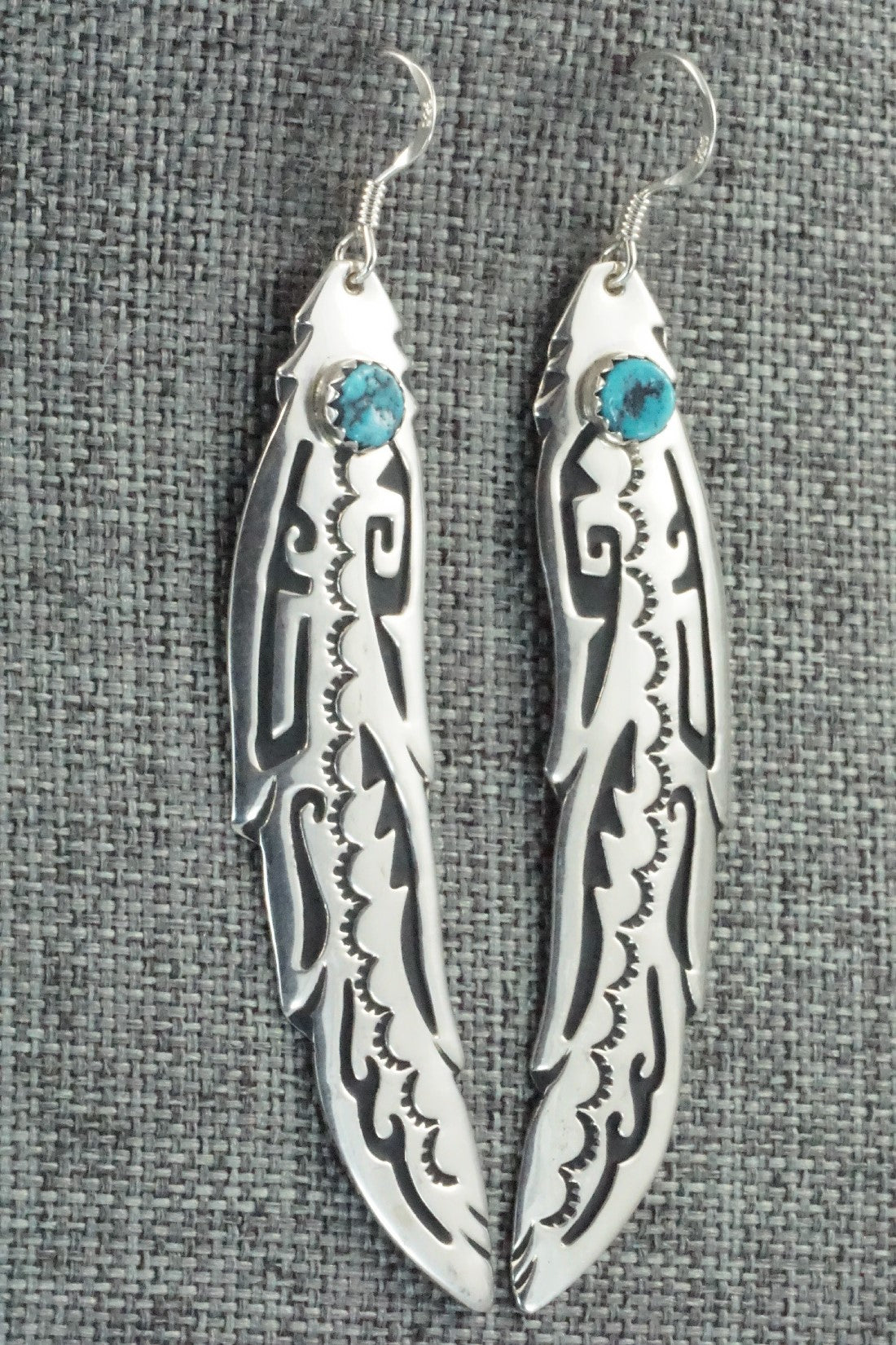 Turquoise and Sterling Silver Earrings - Rosita Singer