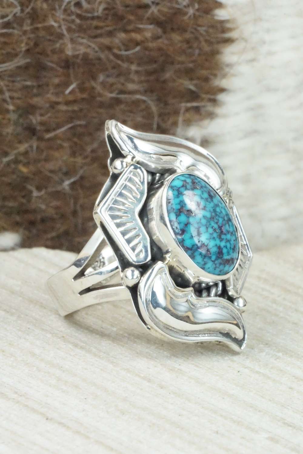 Turquoise and Sterling Silver Ring - Emerson Delgarito - Size 7