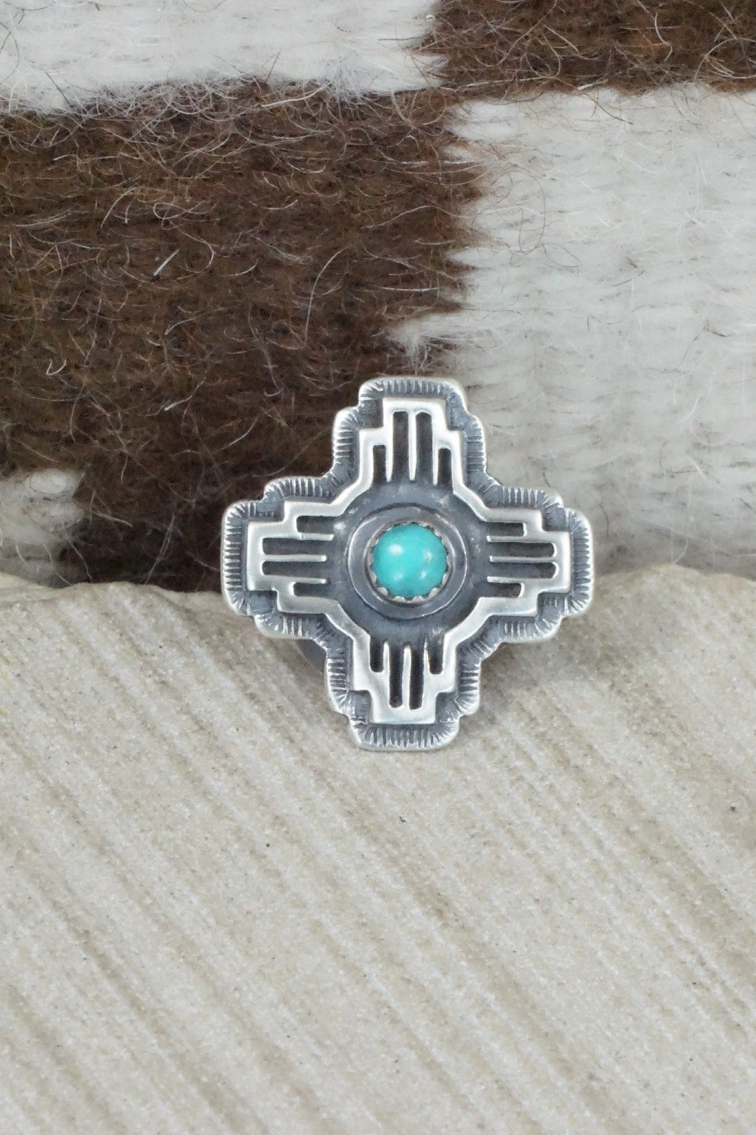 Turquoise & Sterling Silver Ring - Isabelle Yazzie - Size 8.25