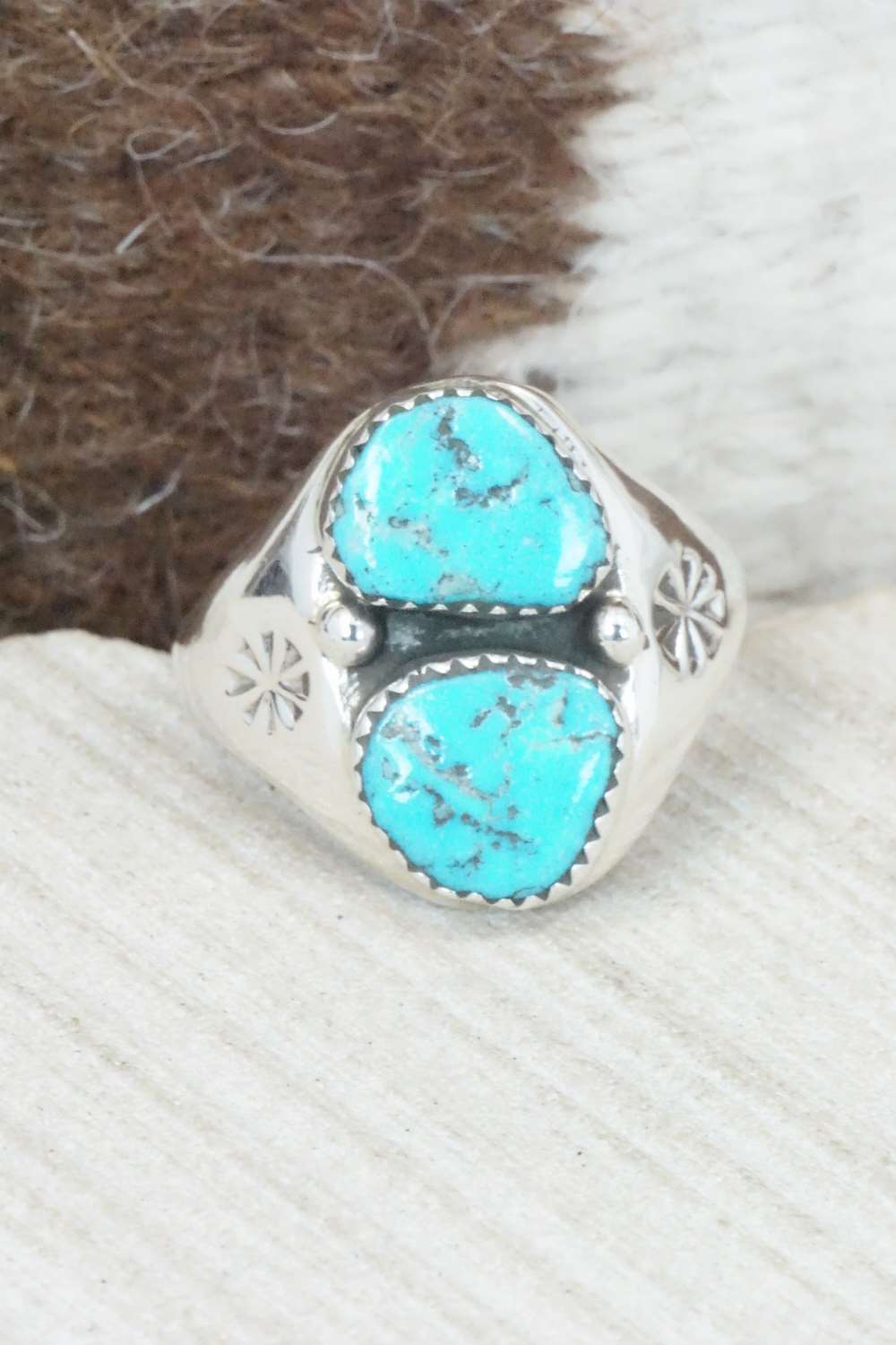 Turquoise & Sterling Silver Ring - Pauline Nelson - Size 13.25