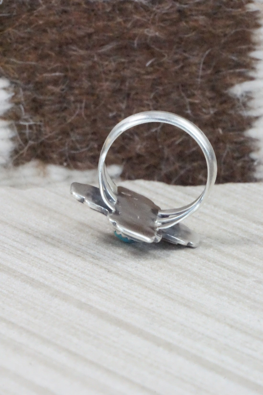 Turquoise & Sterling Silver Ring - Isabelle Yazzie - Size 9.75