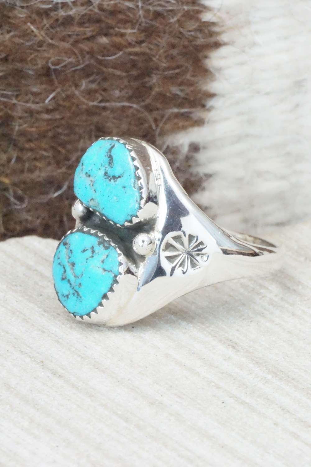 Turquoise & Sterling Silver Ring - Pauline Nelson - Size 13.25