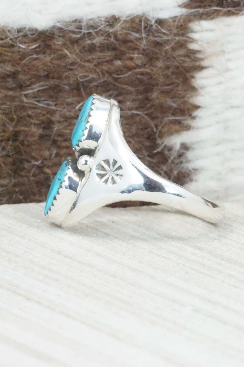Turquoise & Sterling Silver Ring - Pauline Nelson - Size 13.25