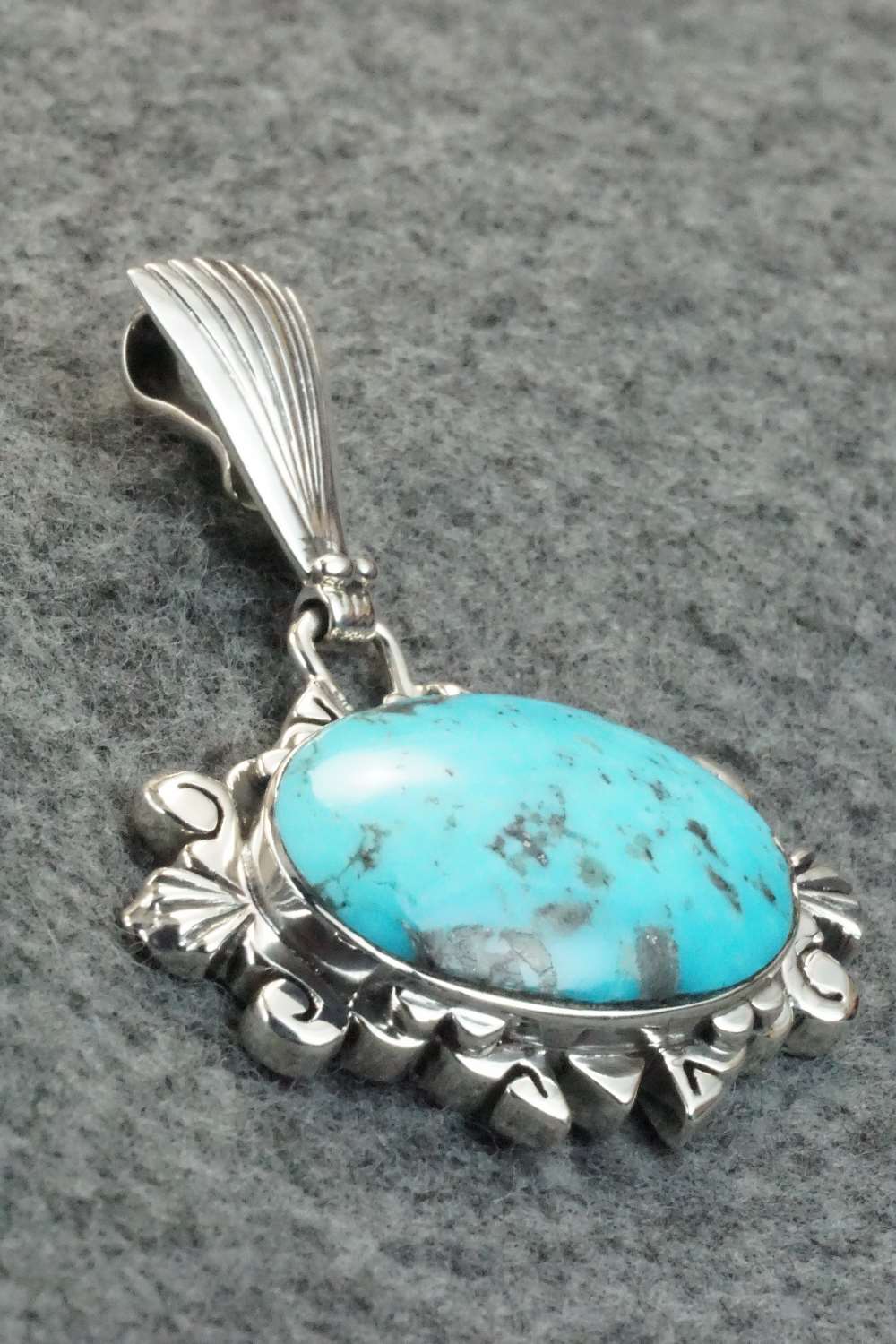 Turquoise & Sterling Silver Pendant - Monica Smith
